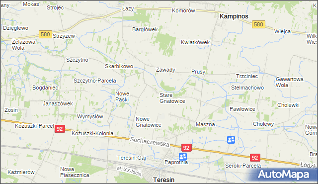mapa Stare Gnatowice, Stare Gnatowice na mapie Targeo