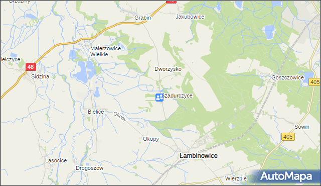 mapa Szadurczyce, Szadurczyce na mapie Targeo