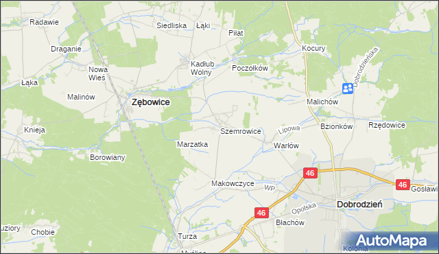 mapa Szemrowice, Szemrowice na mapie Targeo