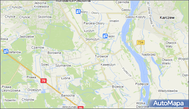 mapa Turowice gmina Konstancin-Jeziorna, Turowice gmina Konstancin-Jeziorna na mapie Targeo