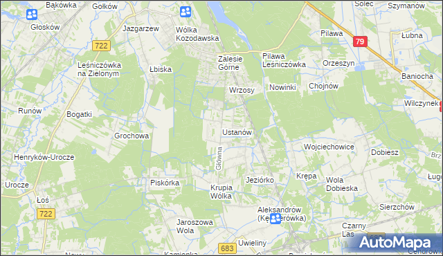 mapa Ustanów, Ustanów na mapie Targeo