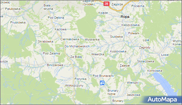 mapa Wawrzka, Wawrzka na mapie Targeo