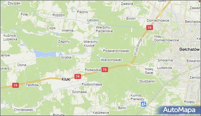 mapa Wierzchowiec, Wierzchowiec na mapie Targeo