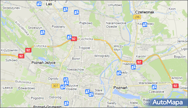 mapa Winogrady, Winogrady na mapie Targeo