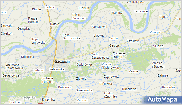 mapa Wola Szczucińska, Wola Szczucińska na mapie Targeo