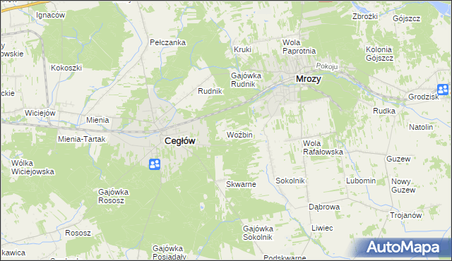 mapa Woźbin, Woźbin na mapie Targeo