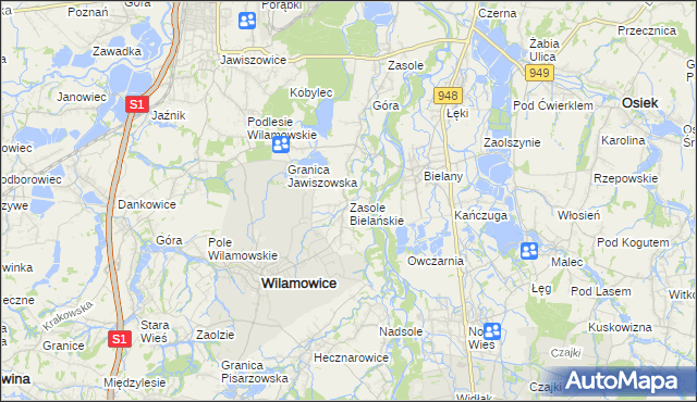 mapa Zasole Bielańskie, Zasole Bielańskie na mapie Targeo