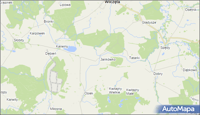 mapa Jankówko gmina Wilczęta, Jankówko gmina Wilczęta na mapie Targeo