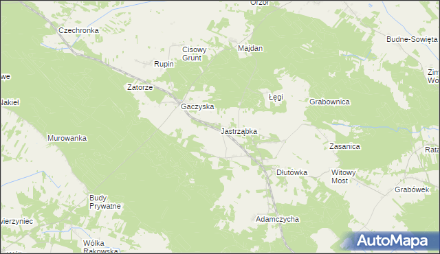 mapa Jastrząbka, Jastrząbka na mapie Targeo