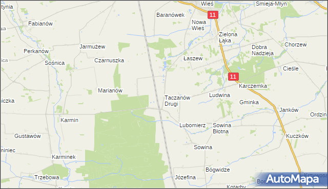 mapa Taczanów Drugi, Taczanów Drugi na mapie Targeo