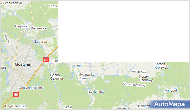 mapa Zwoleń gmina Gostynin, Zwoleń gmina Gostynin na mapie Targeo