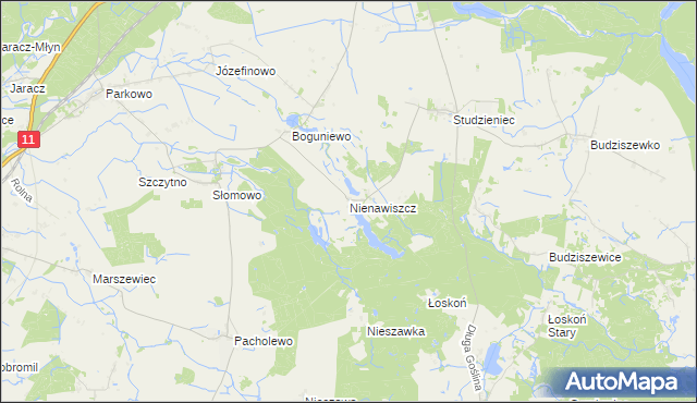 mapa Nienawiszcz, Nienawiszcz na mapie Targeo