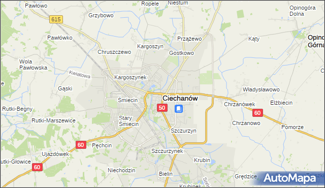 mapa Ciechanów, Ciechanów na mapie Targeo