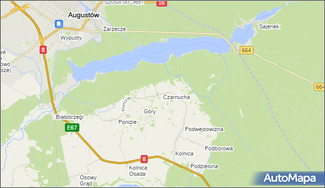 mapa Czarnucha, Czarnucha na mapie Targeo