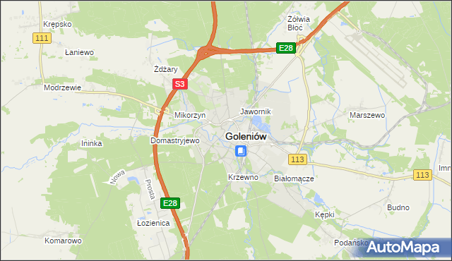 mapa Goleniów, Goleniów na mapie Targeo