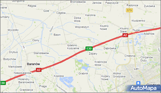 mapa Izdebno Nowe, Izdebno Nowe na mapie Targeo