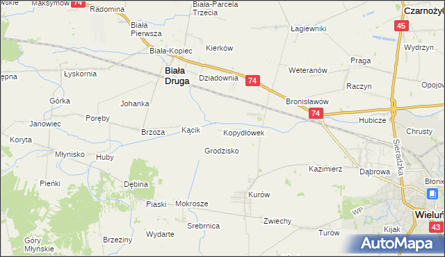 mapa Kopydłówek, Kopydłówek na mapie Targeo