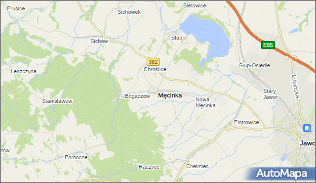 mapa Męcinka, Męcinka na mapie Targeo