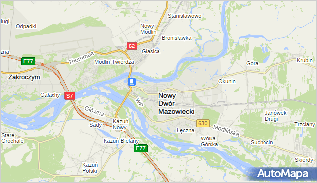 mapa Nowy Dwór Mazowiecki, Nowy Dwór Mazowiecki na mapie Targeo