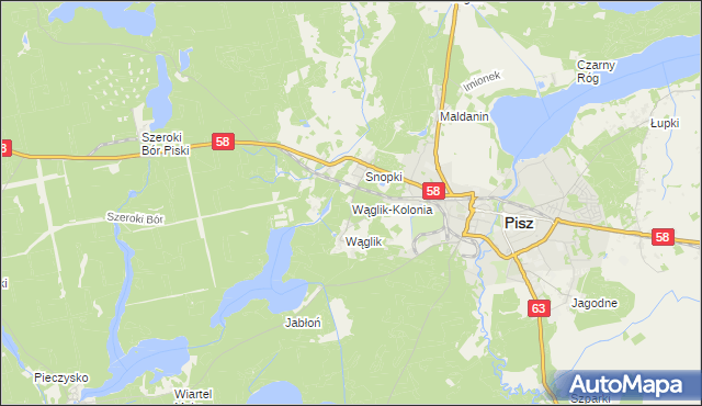 mapa Wąglik-Kolonia, Wąglik-Kolonia na mapie Targeo