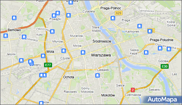 mapa Warszawy, Warszawa na mapie Targeo