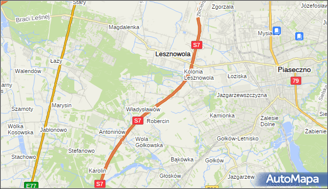 mapa Wilcza Góra gmina Lesznowola, Wilcza Góra gmina Lesznowola na mapie Targeo
