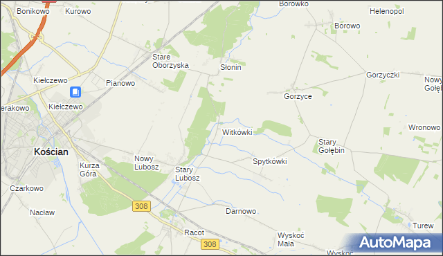 mapa Witkówki, Witkówki na mapie Targeo