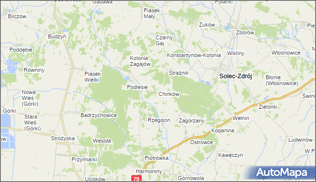 mapa Chinków, Chinków na mapie Targeo