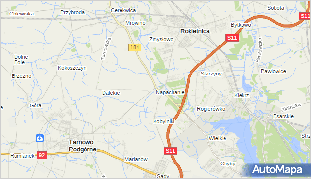 mapa Napachanie, Napachanie na mapie Targeo