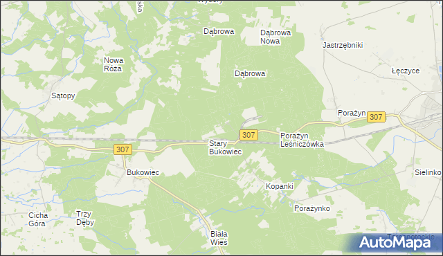 mapa Porażyn-Ośrodek, Porażyn-Ośrodek na mapie Targeo