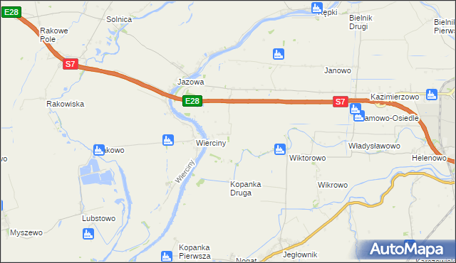 mapa Adamowo gmina Elbląg, Adamowo gmina Elbląg na mapie Targeo