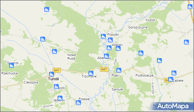 mapa Adamusy, Adamusy na mapie Targeo