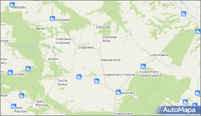 mapa Aleksandrów gmina Gościeradów, Aleksandrów gmina Gościeradów na mapie Targeo
