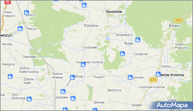 mapa Aleksandrów gmina Mycielin, Aleksandrów gmina Mycielin na mapie Targeo