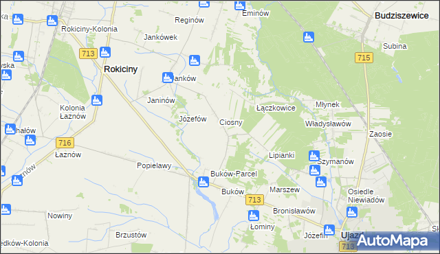 mapa Aleksandrów gmina Ujazd, Aleksandrów gmina Ujazd na mapie Targeo