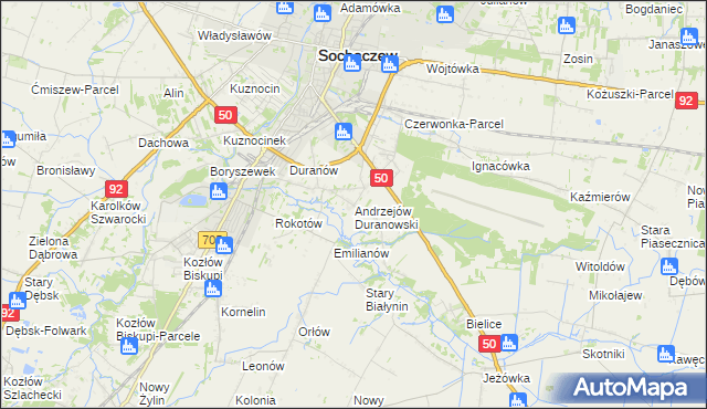mapa Andrzejów Duranowski, Andrzejów Duranowski na mapie Targeo