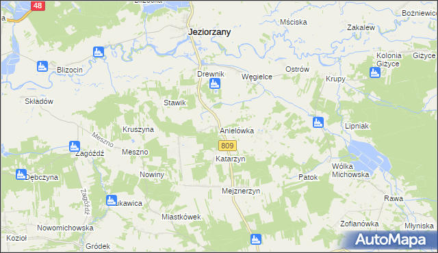 mapa Anielówka gmina Michów, Anielówka gmina Michów na mapie Targeo