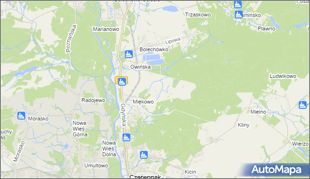 mapa Annowo gmina Czerwonak, Annowo gmina Czerwonak na mapie Targeo