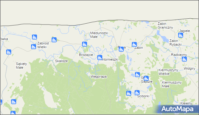 mapa Antomieszki, Antomieszki na mapie Targeo