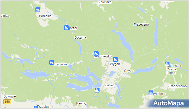 mapa Antoniewko, Antoniewko na mapie Targeo