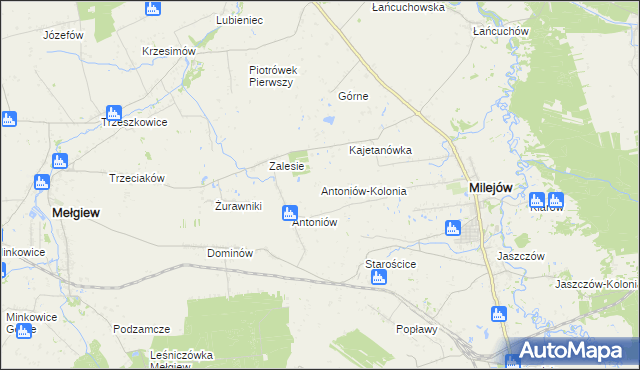 mapa Antoniów-Kolonia, Antoniów-Kolonia na mapie Targeo