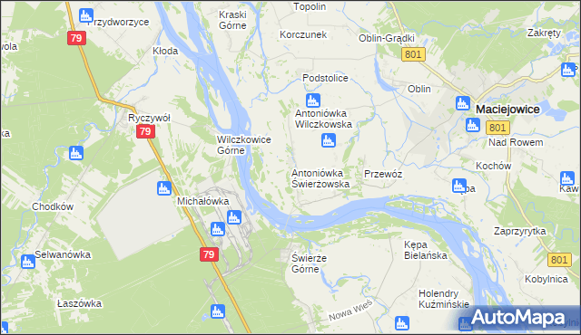 mapa Antoniówka Świerżowska, Antoniówka Świerżowska na mapie Targeo