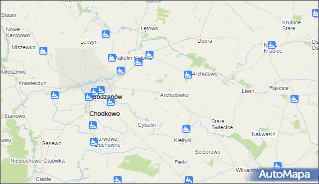 mapa Archutówko, Archutówko na mapie Targeo