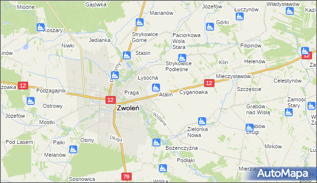 mapa Atalin, Atalin na mapie Targeo