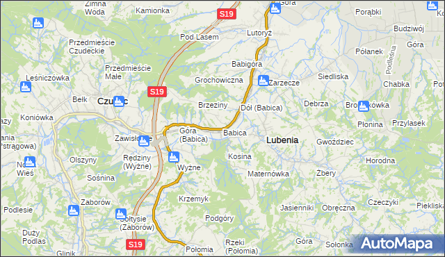 mapa Babica gmina Czudec, Babica gmina Czudec na mapie Targeo