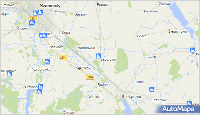 mapa Baborowo, Baborowo na mapie Targeo