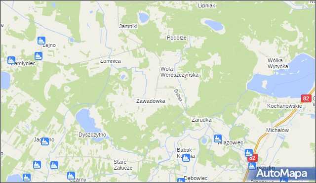 mapa Babsk gmina Urszulin, Babsk gmina Urszulin na mapie Targeo