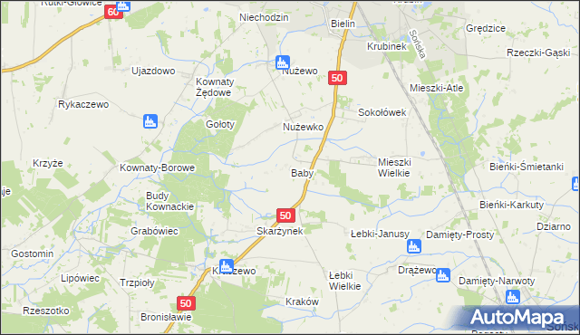 mapa Baby gmina Ciechanów, Baby gmina Ciechanów na mapie Targeo