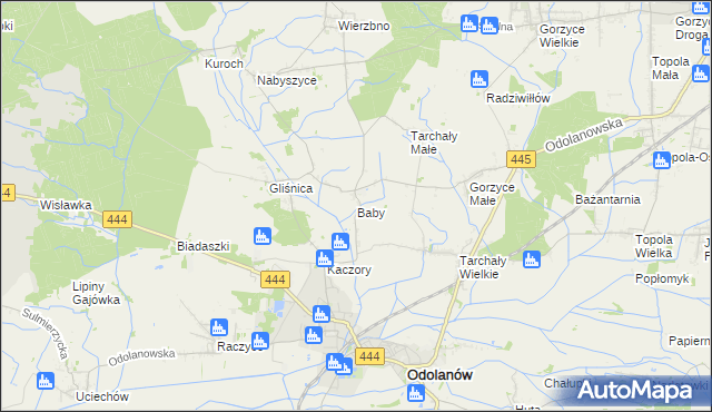 mapa Baby gmina Odolanów, Baby gmina Odolanów na mapie Targeo