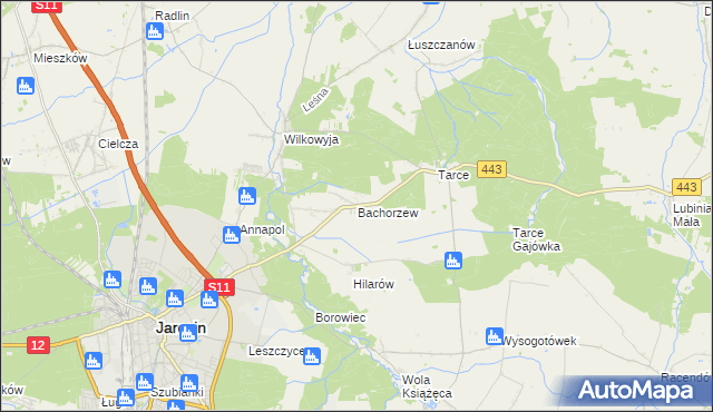 mapa Bachorzew, Bachorzew na mapie Targeo